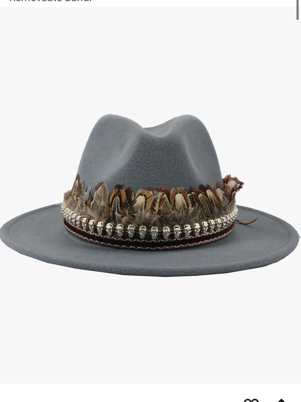 Women’s Simonetta Wool Feel Wide Brim Floppy Fedora Hat w Removable Band BNWT
